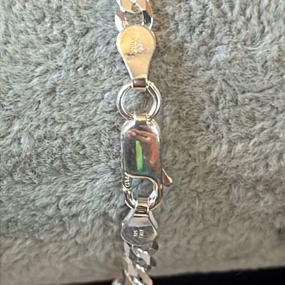 925 Sterling Silver Classic Cuban Chain Bracelet 4mm 7” - Picture 5 of 11